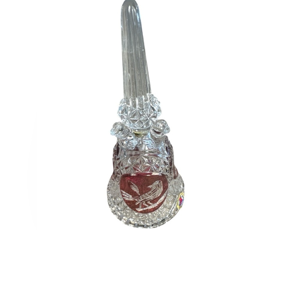Vintage Hofbauer Red‎ Bird 24% Lead Crystal Bell with Label